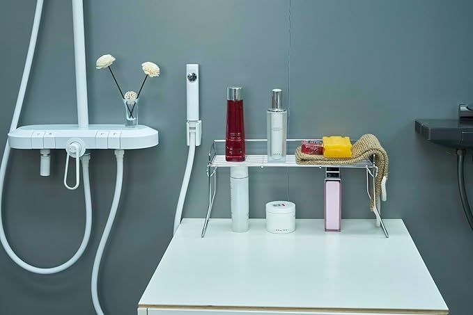 Metal The Sink Vanity Organizer, Bathroom or Kitchen Sink Organizer, Feminine Products Organizer (Chrome)