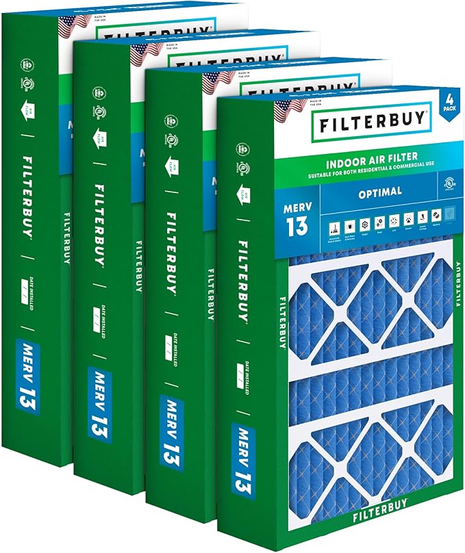 Filterbuy 15.75x27.63x3.50 Air Filter MERV 13 Optimal Smoke & Allergy Defense by Filterbuy