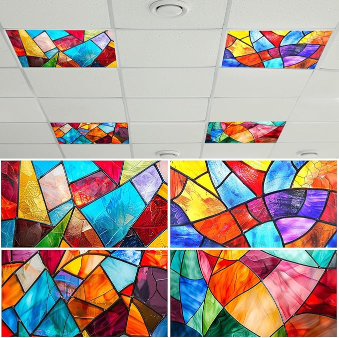 4 Pcs Fluorescent Light Covers for Classroom Ceiling Light 4 x 2 Feet by Wiooffen