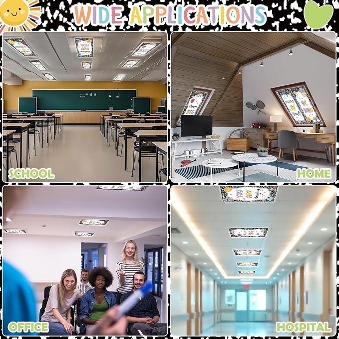 8Pcs Classroom Light Covers for Fluorescent Lights, Composition Inspirational - Image 8