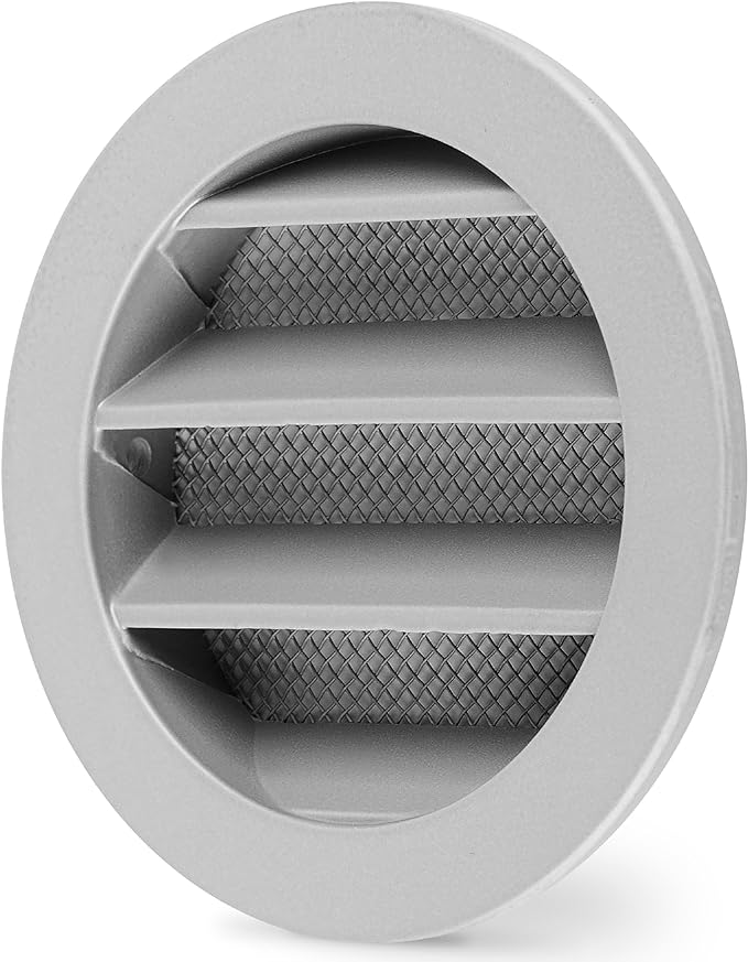 calimaero® WSGG 3" Inch Gray Round Metal Air Vent Grill Cover Flat Louver by Calimaero