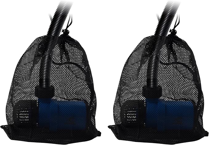 CONQUERALL 2PCS Pond Filter Mesh Bag Pump 12.2x16.1inch Barrier Bag Black by CONQUERALL