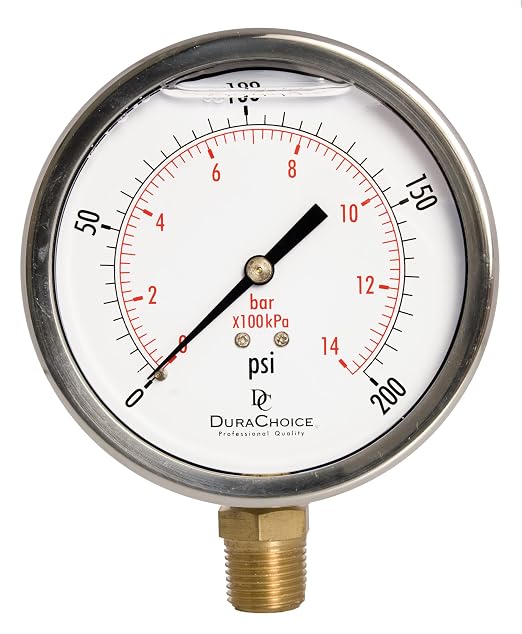 4" Oil Filled Pressure Gauge by DirectMaterial