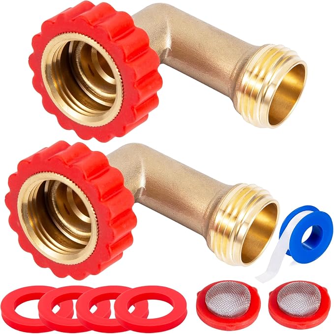 Lead-Free Brass 90 Degree Hose Saver, 90°Hose Elbow Fitting Quick Swivel by Breezliy