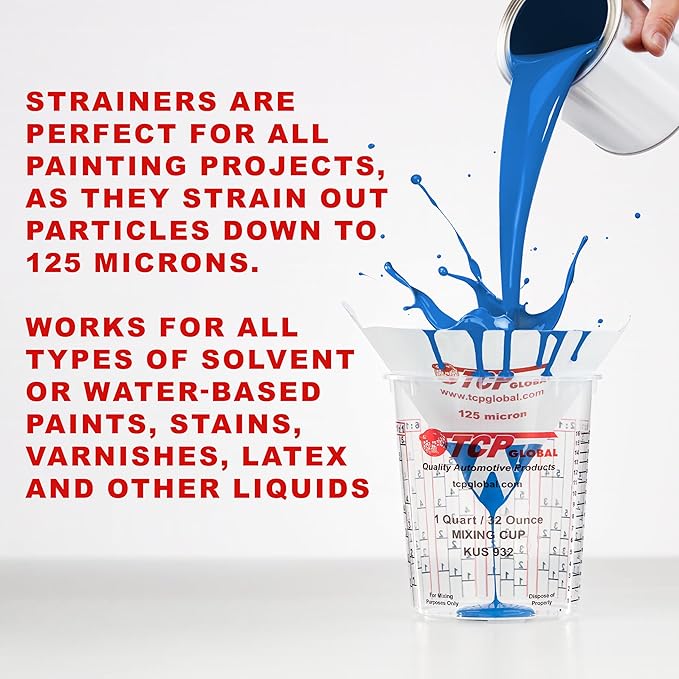 TCP Global - 125 Micron Filter Tips Ultra-Fine Paint Strainer - Pure Blue Nylon - Image 4