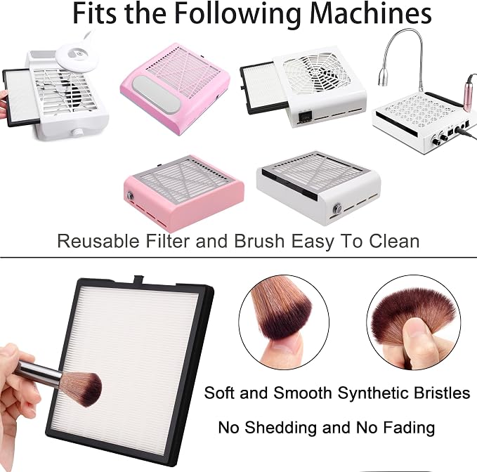 Nail Dust Collector Filters 2 Pack Nail Dust Suction Collector Replacement - Image 4