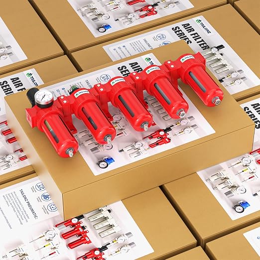 TAILONZ PNEUMATIC 0-150PSI 1/4 Inch NPT Red Industrial Grade 5 Stage Air Drying - Image 9
