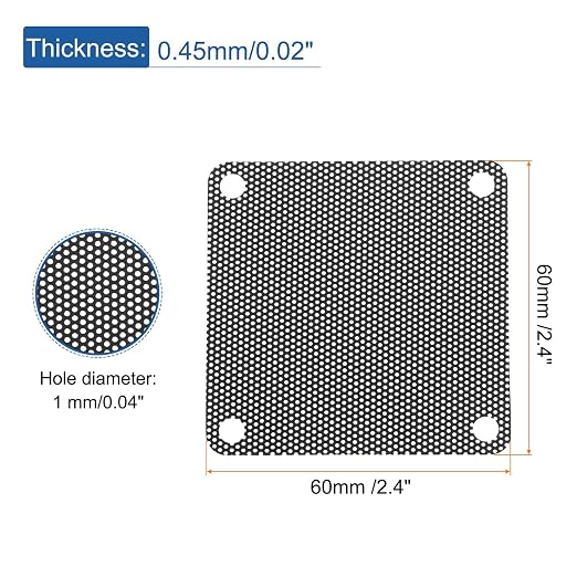MECCANIXITY 20PCS PC Dust Filter, 60mmx60mm PVC Computer Case Cooler Dustproof - Image 2