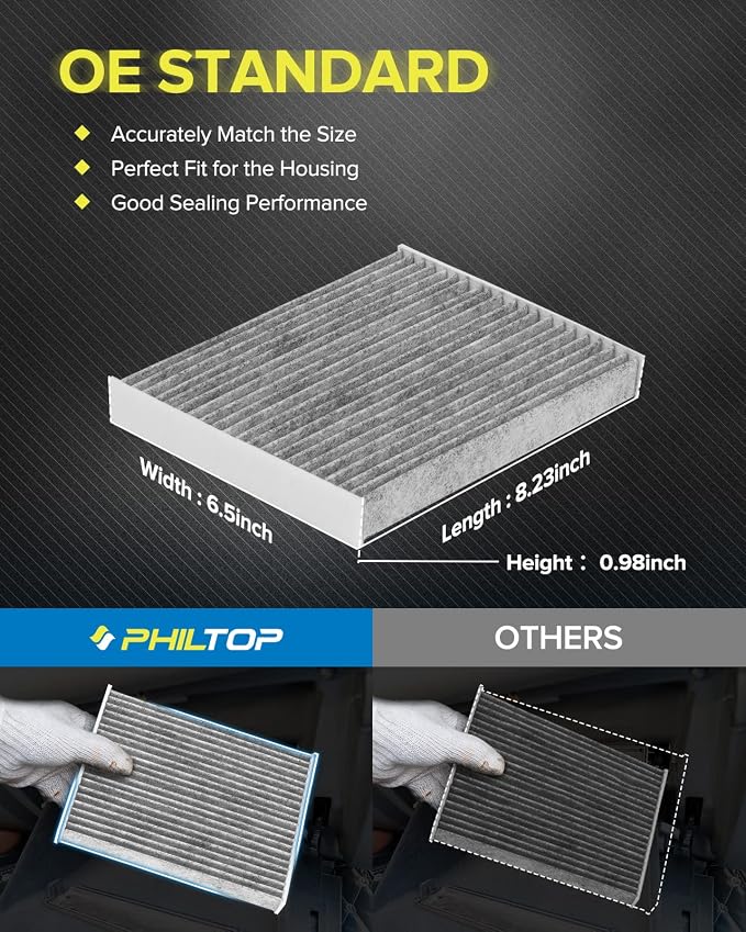 PHILTOP HEPA Cabin Air Filter w/Activated Carbon, Compatible - Image 7