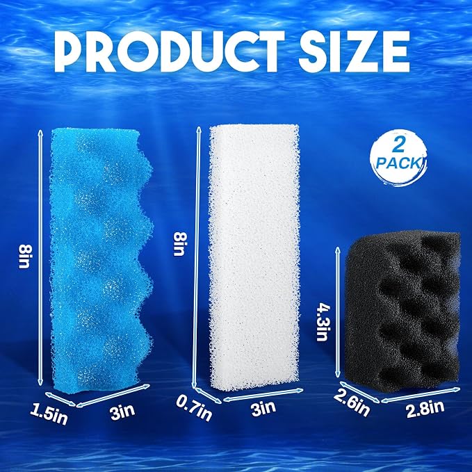 6 Pcs Aquarium Filters Bio Sponge Sets Compatible - Image 2