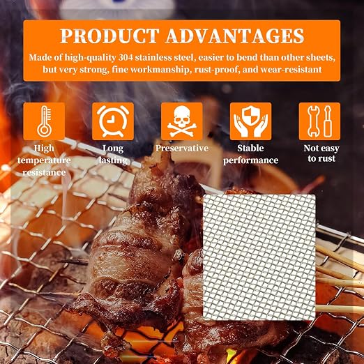 6 Pcs 12x8 Inch 304 Stainless Steel Wire Mesh Metal mesh Screen - Image 5