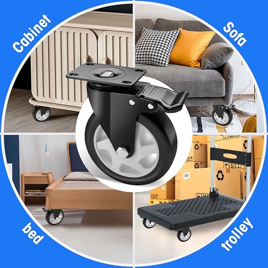 5" Swivel Plate Casters, 1400Lbs Capacity - Image 5