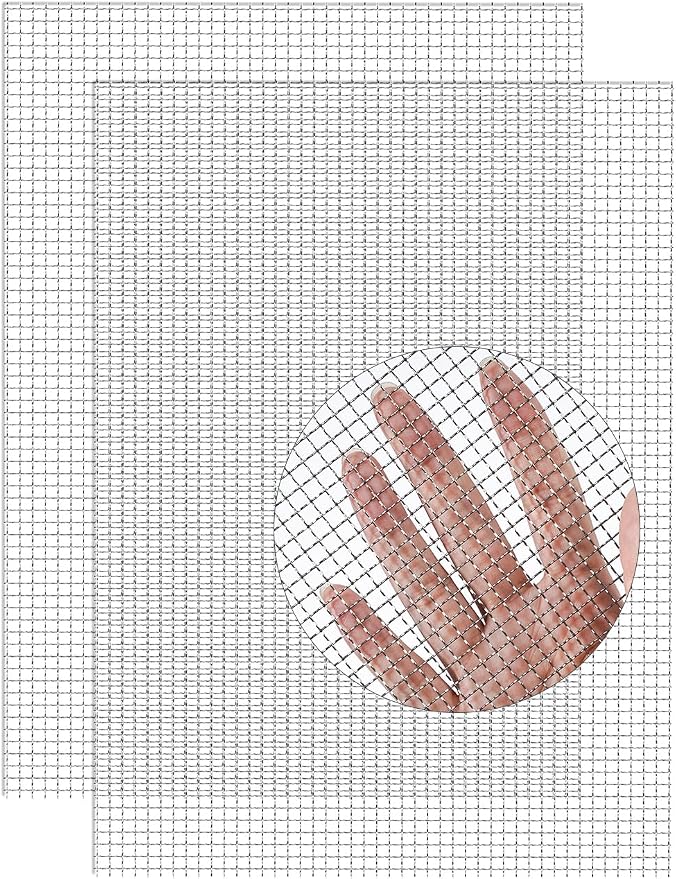 2Pack 5Mesh 10'' x 14'' Wire Mesh Screen, 304 Stainless Steel Anti-Rusted Mesh by TOYPOPOR