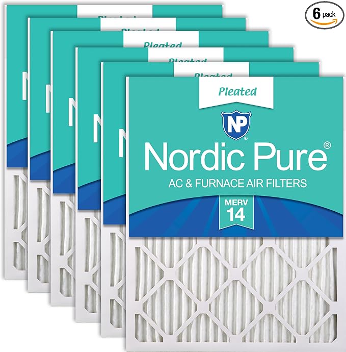 Nordic Pure 24x30x1 Pleated MERV 14 Air Filters 6 Pack by NordicPure