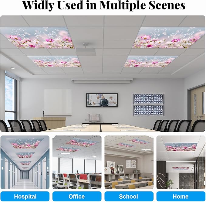 2 Pack Fluorescent Light Covers- 4 x 2 Feet Magnetic Ceiling Light Cover Room - Image 4