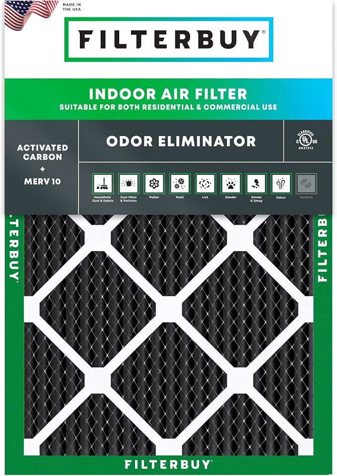 Filterbuy 20x21.5x1 Air Filter MERV 10 Odor & Allergy Defense by Filterbuy