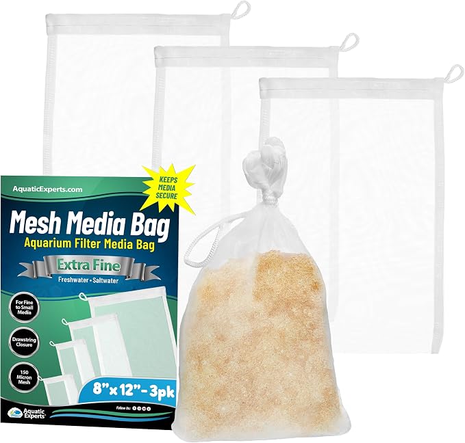 Aquatic Experts Extra Fine Aquarium Media Bag, Durable Drawstring Bags by AquaticExperts