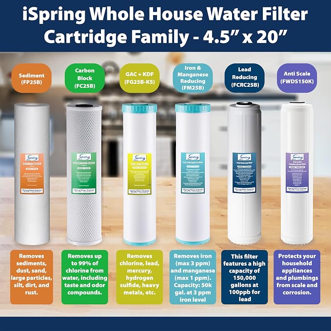 iSpring FG25B-KS High Capacity Heavy Metal Reducing GAC and KDF Whole House - Image 6