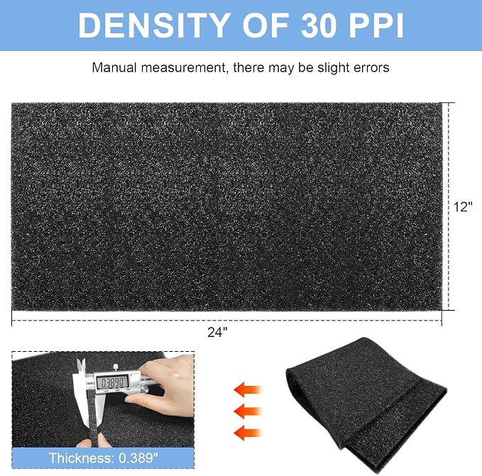 BF-2 Universal Filter Foam for UNI 12" x 24" x 3/8" - Image 2