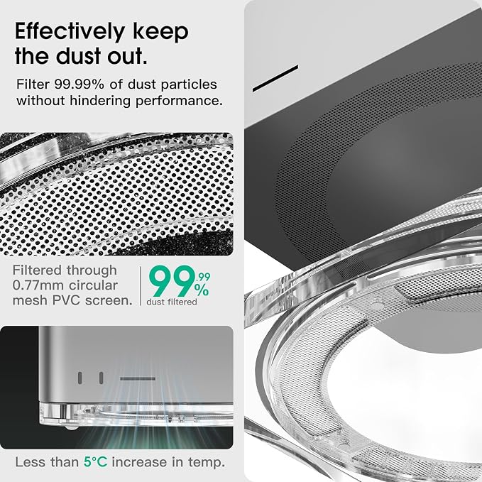 Transparent Acrylic mac Studio Stand, Built in Detachable air Filter Suitable - Image 2