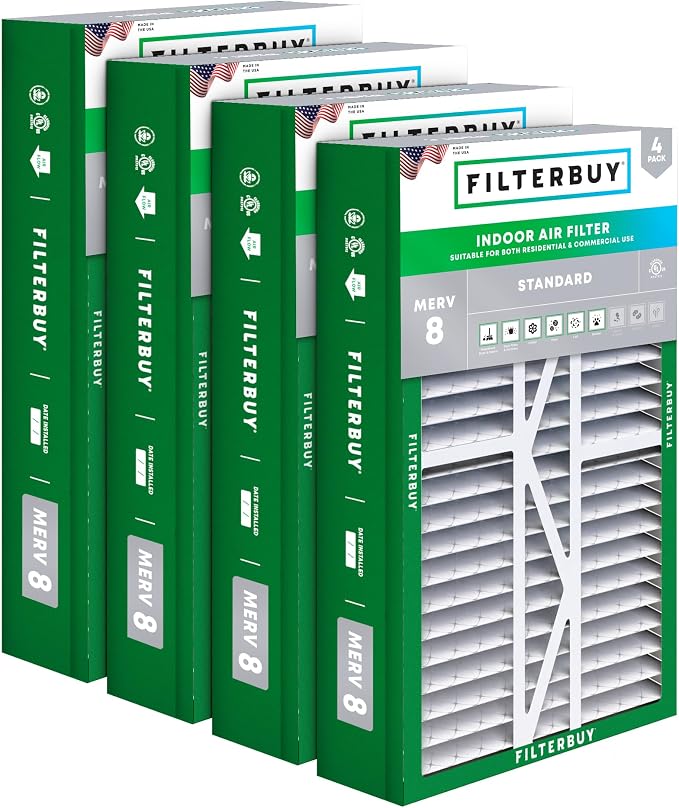Filterbuy 17.5x27x5 Air Filter MERV 8 Essential Dust & Allergy Defense by Filterbuy