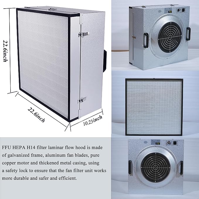 HEPA H14 Filtration Laminar Flow Hood（Include HEPA Filter）, Updated Fan Filter - Image 5