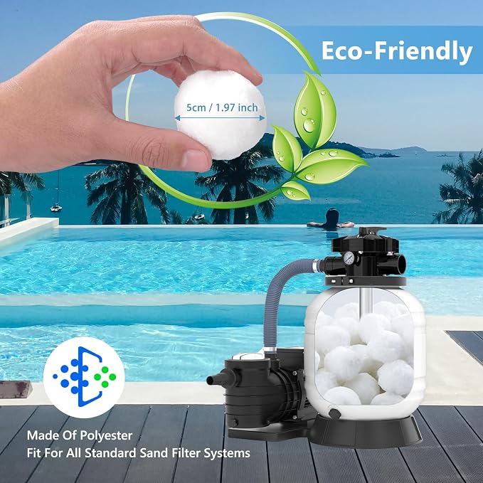 1.54 lbs Pool Filter Balls for Sand Filter Pump, Dry Filter Sand Balls - Image 4