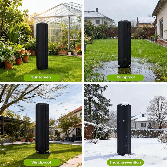 Solar Shower Cover - Dustproof All Weather Shield, Garden Shower Protection, Outdoor Camping Backyard Pool Patio Accessory, UV Resistant Water Heater Shelter, Black PVC Material