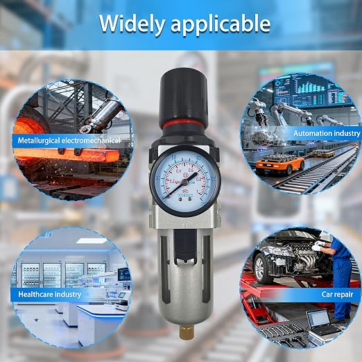 HengMinLingTong 3/8" NPT Compressed Air Filter Regulator Combo Piggyback - Image 7