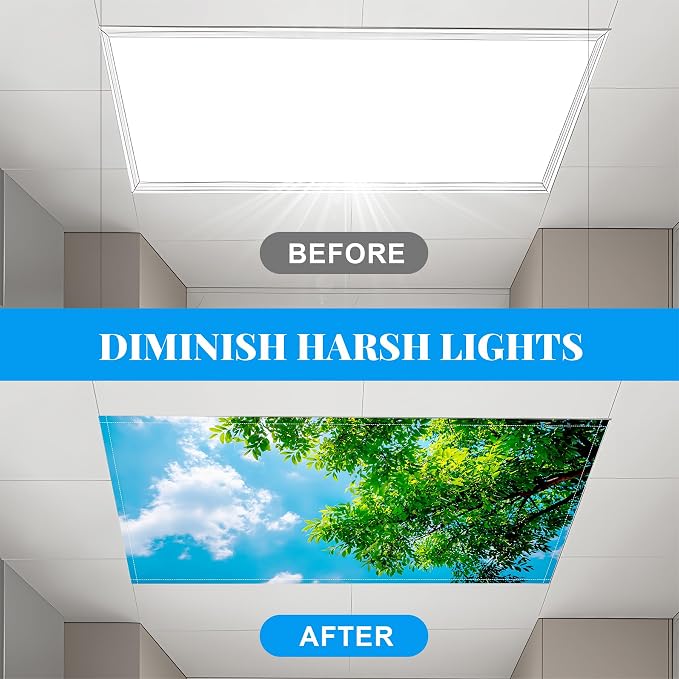 2 Pack Fluorescent Light Covers- 4 x 2 Feet Magnetic Ceiling Light Cover Room - Image 5