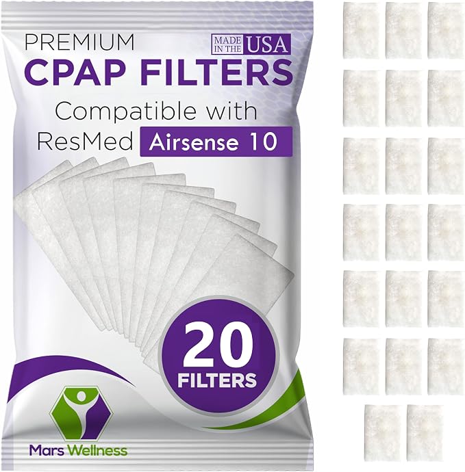 CPAP Filters Disposable Felt Pollen air Filter 20 Pack Compatible by MarsWellness