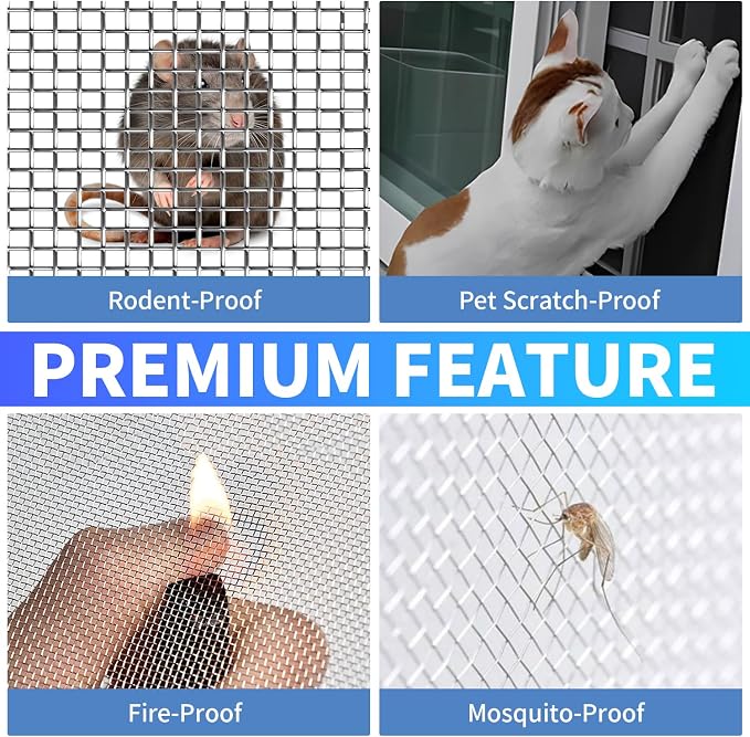 304 Stainless Steel Mesh, 24in x 10ft, 20 Mesh, Sturdy Metal Screen Roll - Image 6