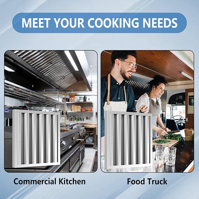Stainless Steel Commercial Kitchen Hood Filter 19.5W x 19.5H Inch Range Hood - Image 6