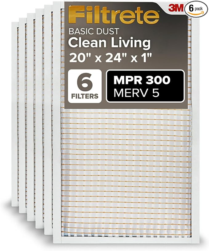 Filtrete 20x24x1 AC Furnace Air Filter, MERV 5, MPR 300, Capture Unwanted by Filtrete