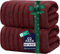 DAN RIVER Pack of 2 Bath Sheet 35x70 Inches, Ribbed Jumbo Bath Towels, Soft and Absorbent Extra Large Towels - Pomegranate