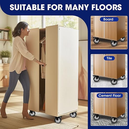 5" Heavy Duty Plate Casters, 1400 Lbs Dual Brake - Image 8