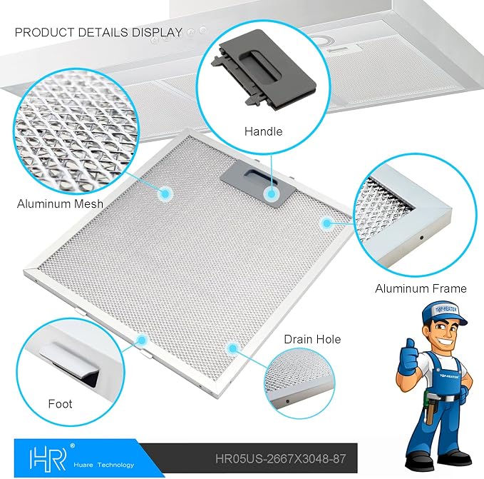 W10169961A Range Hood Filter Replacement, Fits Whirlpool, Kitchen Aid, Jenn Air - Image 8