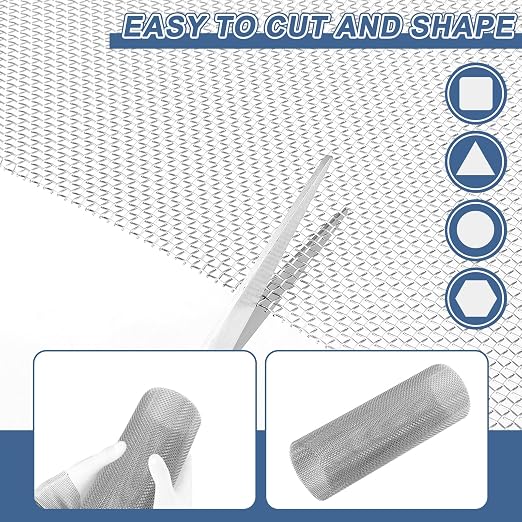 uxcell 10 Mesh 39" x 10" Woven Wire Mesh, 316 Stainless Steel Air Vent Filter - Image 4