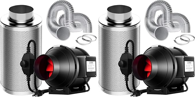 VIVOSUN Grow Tent Ventilation System, 4 Inch Inline Duct Fan by VIVOSUN