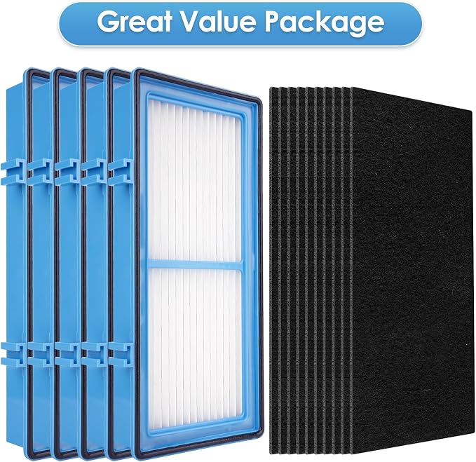 AER1 Filter 5 HEPA Filters + 10 Carbon Booster Filters Compatible - Image 2