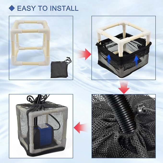 CONQUERALL 5 Inch Pump Barrier Bag Anti Clogging Pond Filter Box Mesh Water - Image 6