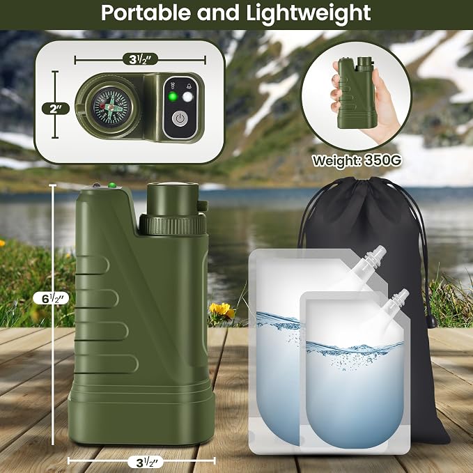 Electric Portable Water Filter Survival, Fast Flow, Lightweight, 4-Layer - Image 4