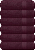 GLAMBURG Ultra Soft 6-Piece Hand Towel Set 16x28-100% Ringspun Cotton - Durable & Highly Absorbent Hand Towels - Ideal for use in Bathroom, Kitchen, Gym, Spa & General Cleaning - Burgundy