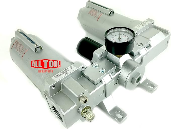 1" NPT SUPER DUTY Compressed Air In Line Filter Regulator Lubricator Oiler Combo - Image 4