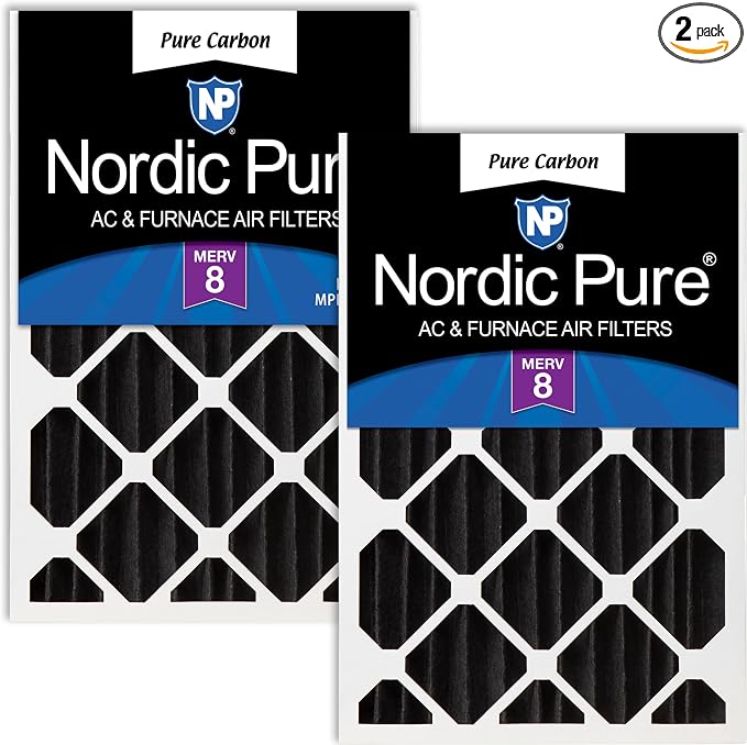 Nordic Pure 20x25x4 Pure Carbon Pleated Odor Reduction Merv 8 Furnace Filters 2 by NordicPure