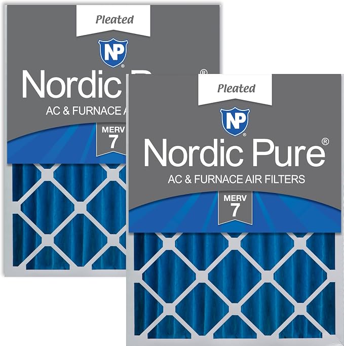 Nordic Pure 20x20x4 Pleated MERV 7 Air Filters 2 Pack by NordicPure
