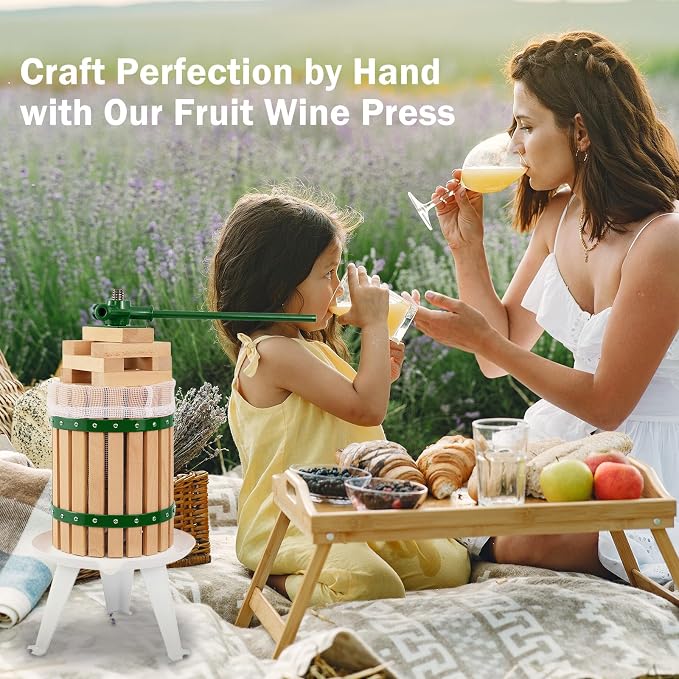 CAELUM Fruit Wine Press, 1.6 Gallon Wood Fruit and Cider Press Squeezer - Image 7