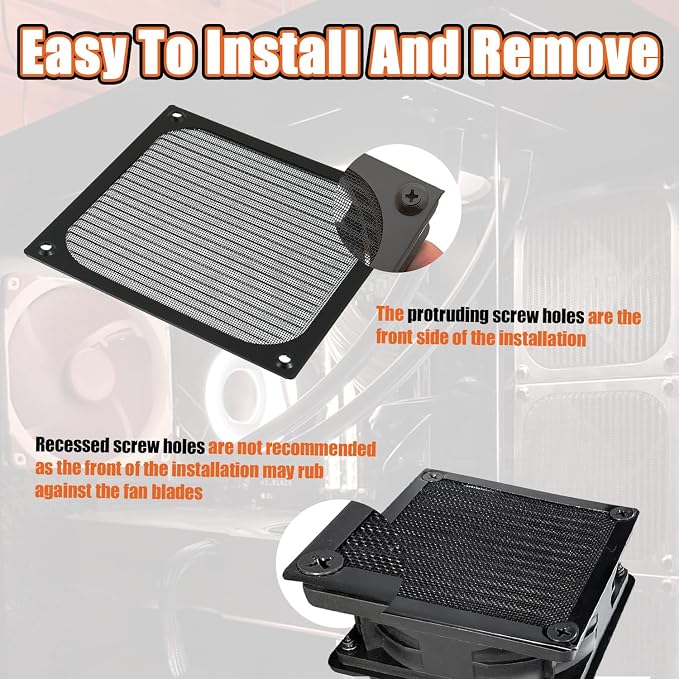 2Pack 120 x 120mm Computer Fan Filter Grills Dust Mesh Magnetic Frame PC Case - Image 5