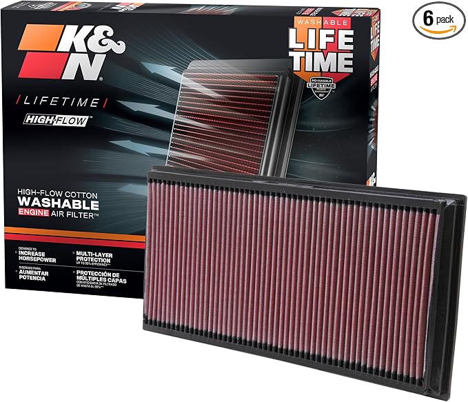 K&N High-Flow Original Lifetime Engine Air Filter: Increase Power:Premium by KNEngineeringInc