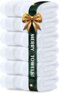 Luxury White Hand Towels - Soft 100% Turkish Cotton | Highly Absorbent Hotel spa Bathroom Towel Collection | 16x30 Inch | Set of 6